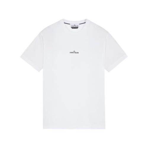 Witte Katoenen Jersey T-shirt met Korte Mouwen Stamp Two Achterprint S...