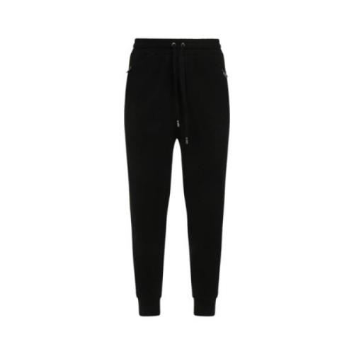 Zwarte katoenen joggingbroek met logo borduursel Dolce & Gabbana , Bla...