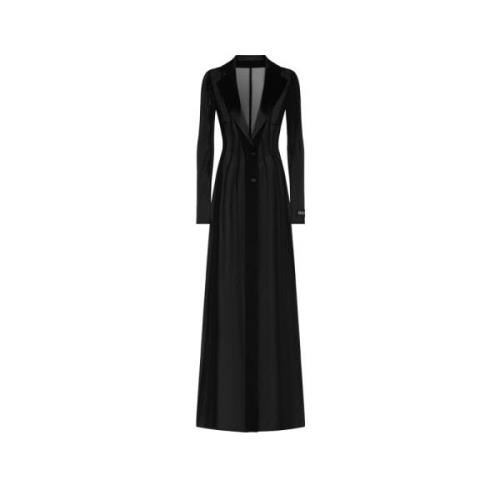 Zijden jas met revers Dolce & Gabbana , Black , Dames