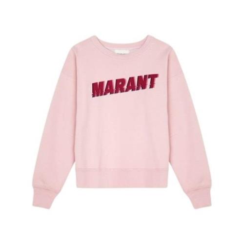 Katoenen sweatshirt met voorontwerp Isabel Marant Étoile , Pink , Dame...