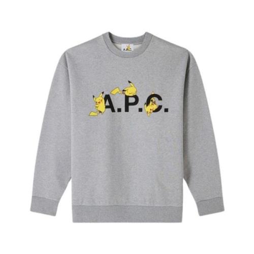 Pikachu Print Sweatshirt A.p.c. , Gray , Heren