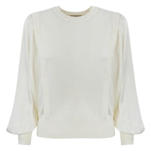 Satin Effect Sweaters Twinset , White , Dames