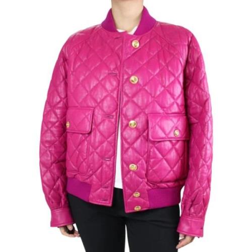 Pre-owned Leather outerwear Gucci Vintage , Pink , Dames