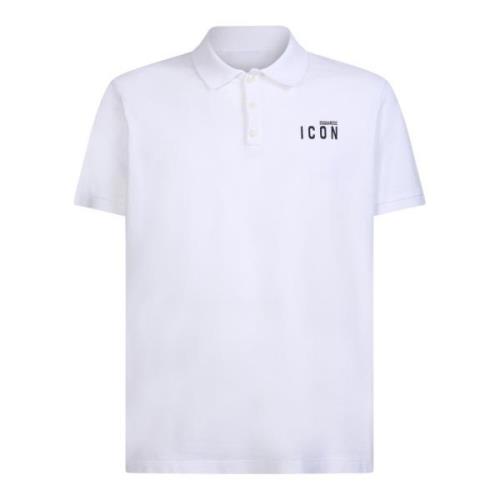 Wit Icon Polo Shirt Dsquared2 , White , Heren