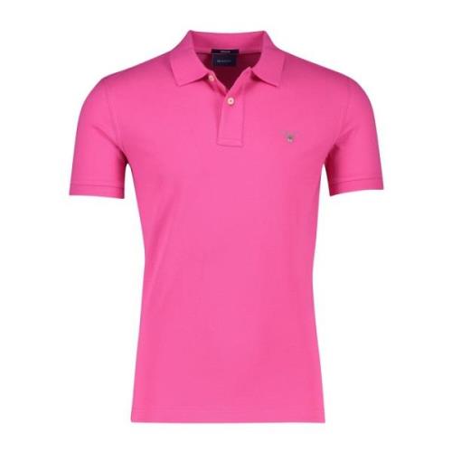 Roze Poloshirt Korte Mouw Gant , Pink , Heren