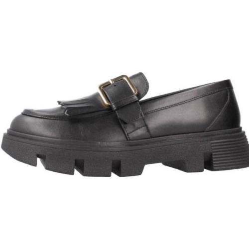 Stijlvolle Dames Loafers Geox , Black , Dames