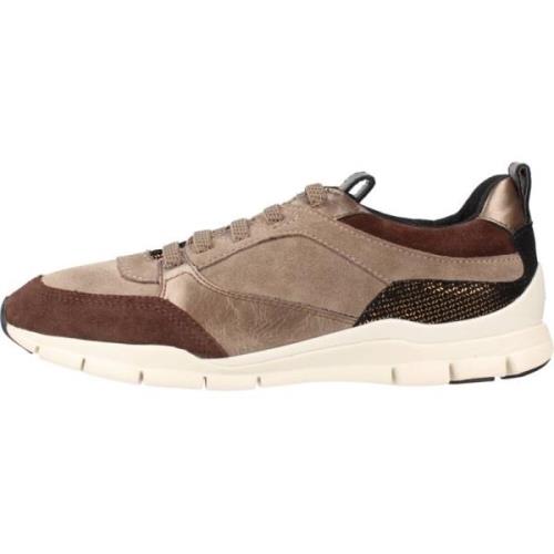 Stijlvolle Casual Sneakers voor Vrouwen Geox , Brown , Dames