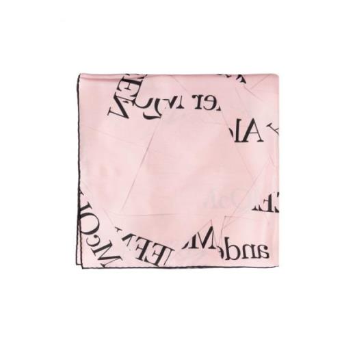 Zijden sjaal Alexander McQueen , Pink , Dames