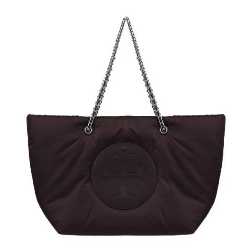 Ella Logo-Patch Tote Tas Tory Burch , Purple , Dames