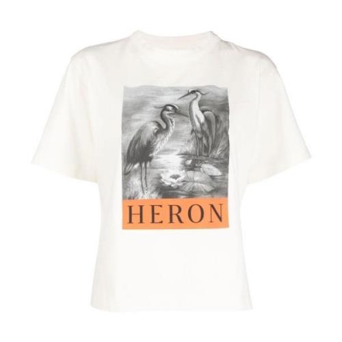 Wit Vogel Logo-Print T-Shirt Heron Preston , White , Dames