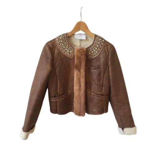 Pre-owned Fur outerwear Prada Vintage , Brown , Dames