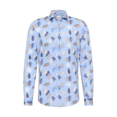 Navy All-Over Print Casual Shirt Blue Industry , Blue , Heren
