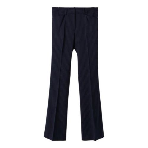 Wollen Needle Stripe Flair Broek N21 , Blue , Dames