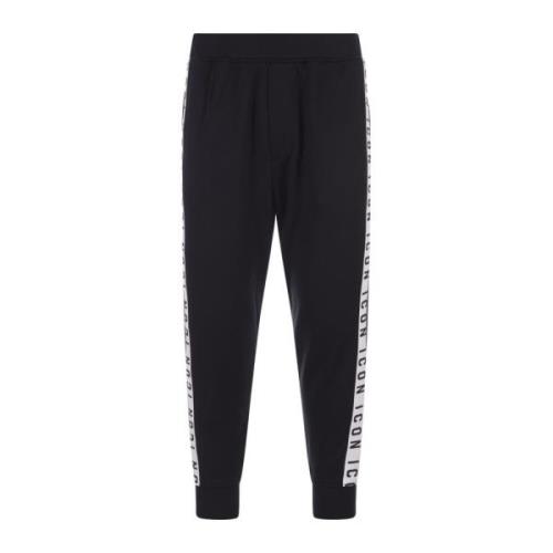 Zwarte joggingbroek met elastische tailleband Dsquared2 , Black , Here...