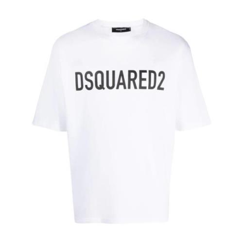 Witte T-shirts en Polos met ronde hals Dsquared2 , White , Heren