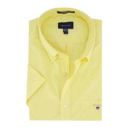 Casual overhemd korte mouw geel Gant , Yellow , Heren