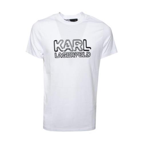 Witte opblaasbare logo T-shirt Karl Lagerfeld , White , Heren