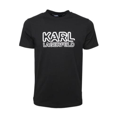 Zwarte opblaasbare logo T-shirt Karl Lagerfeld , Black , Heren