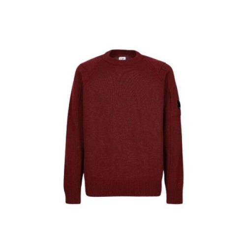 Klassieke Crew Neck Lamswollen Trui C.p. Company , Red , Heren