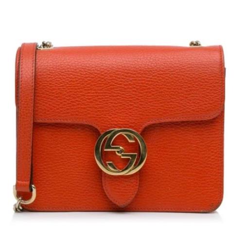 Pre-owned Leather gucci-bags Gucci Vintage , Orange , Dames