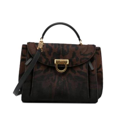 Pre-owned Fabric shoulder-bags Salvatore Ferragamo Pre-owned , Brown ,...