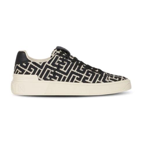 Monogram jacquard B-Court sneakers Balmain , White , Heren