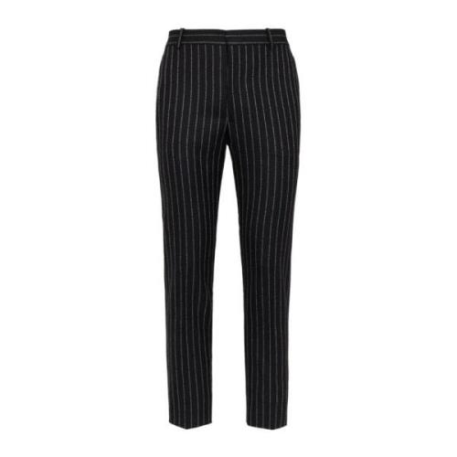 Gestreepte broek met letters Alexander McQueen , Black , Heren