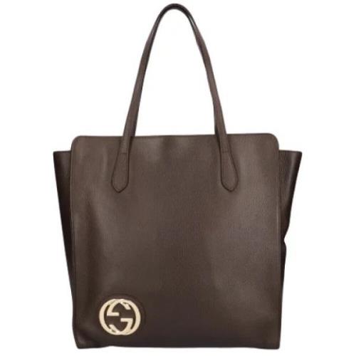 Pre-owned Leather totes Gucci Vintage , Brown , Dames