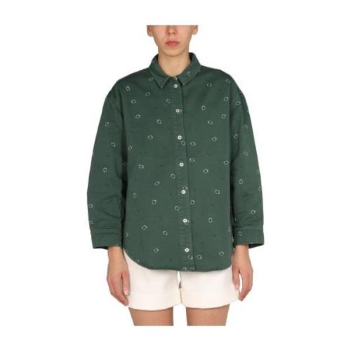 Shirt met logo -patch Kenzo , Green , Dames