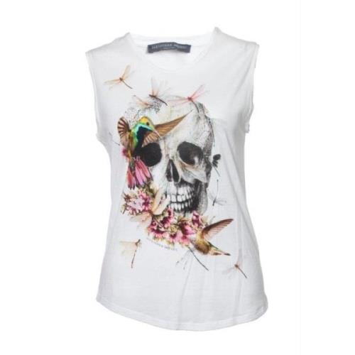 Mouwloze top met schedel Alexander McQueen Pre-owned , White , Dames