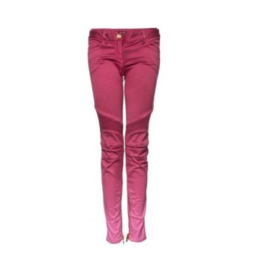 Biker jeans met kleurgradiënt Balmain Pre-owned , Pink , Dames
