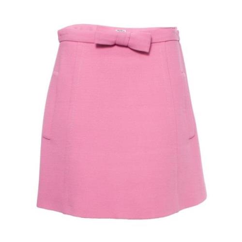 wollen rok met boog Miu Miu Pre-owned , Pink , Dames