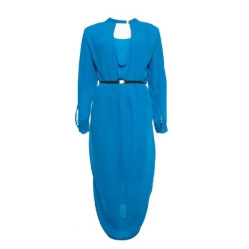 Pre-eigenaarpolyesterresses By Herenne Birger Pre-owned , Blue , Dames