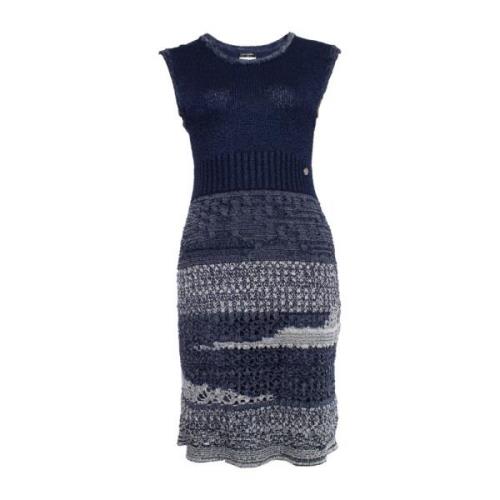 Pre-owned dress Chanel Vintage , Blue , Dames