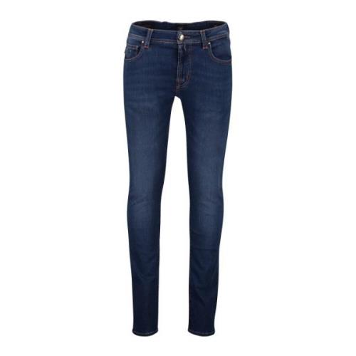Donkerblauwe Denim 5-Pocket Jeans Tramarossa , Blue , Heren