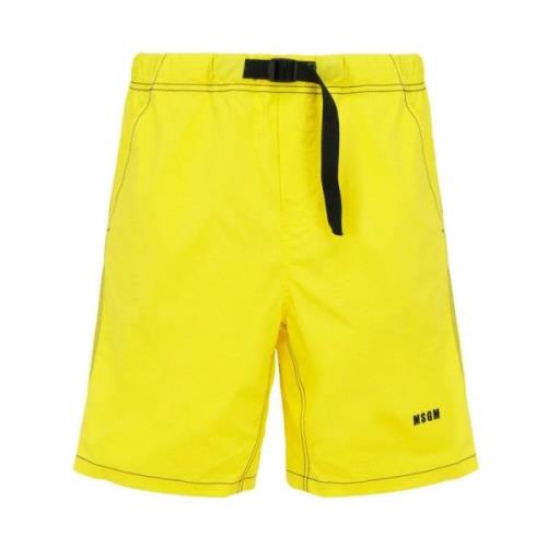 Gele Shorts Ss22 Msgm , Yellow , Heren
