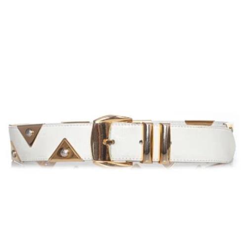 Pre-owned Leather belts Versace Pre-owned , White , Dames