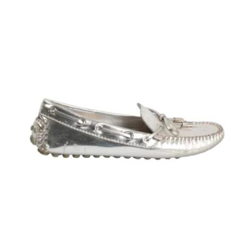 Pre-owned Leather flats Louis Vuitton Vintage , Gray , Dames