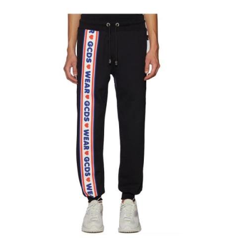 Tape Logo trousers Gcds , Black , Heren