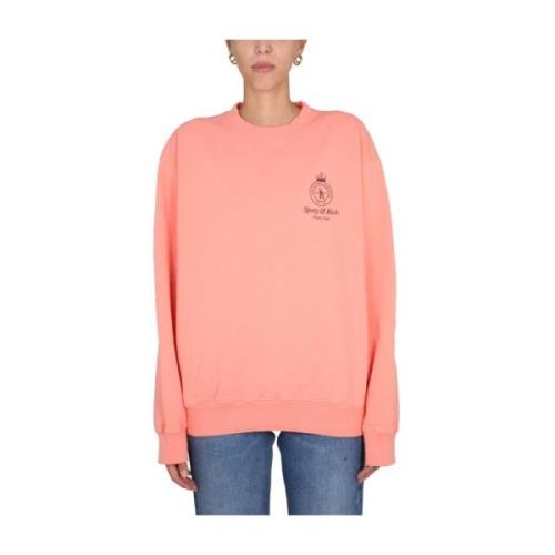 Crown Sweatshirt Sporty & Rich , Pink , Unisex