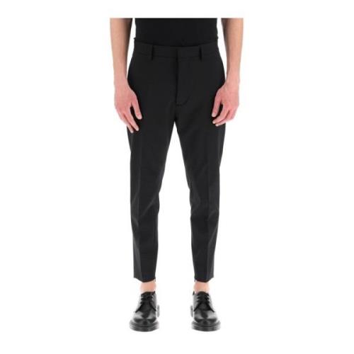 Stretch Slim-Fit Wol Skinny Dan Broek Dsquared2 , Black , Heren