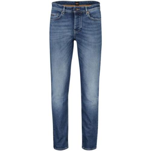 Blauwe Denim 5-Pocket Jeans Hugo Boss , Blue , Heren