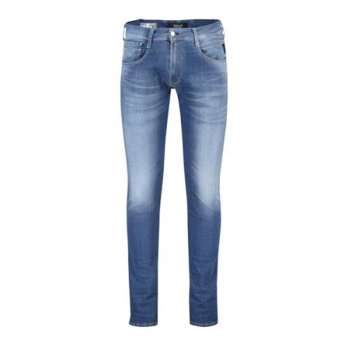 Lichtblauwe Denim Jeans Replay , Blue , Heren