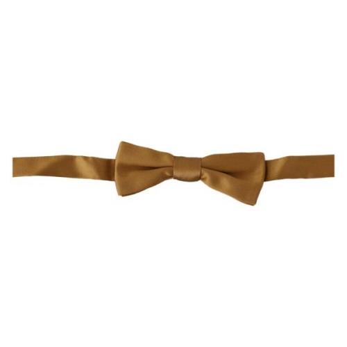 Gouden Zijden Verstelbare Hals Papillon Strik Dolce & Gabbana , Brown ...