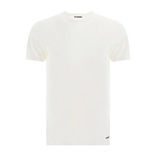 Wit T-Shirt - Regular Fit - 100% Katoen Jil Sander , White , Heren