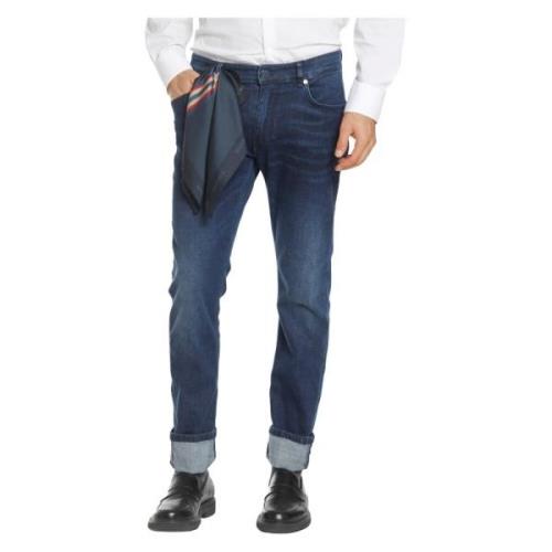 Slim Fit Jeans in Navy Blue Mason's , Blue , Heren