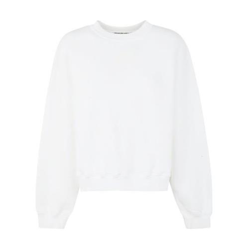 Witte Terry Crew Sweatshirt met Puff Paint Logo Alexander Wang , White...