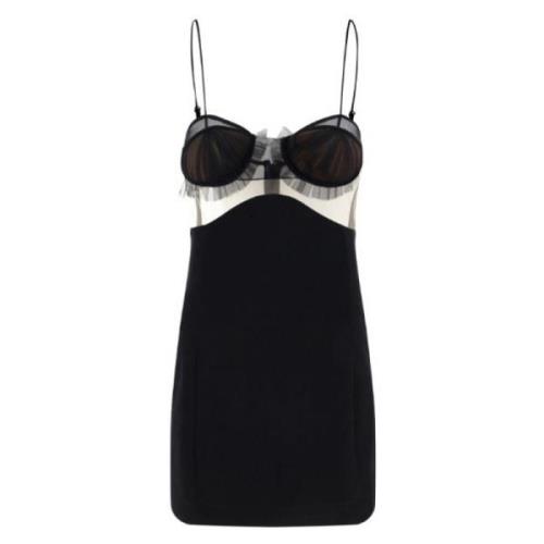 Zwarte Gerimpelde Bustier Minijurk Nensi Dojaka , Black , Dames