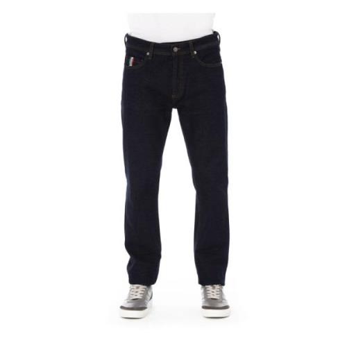 Straight Jeans Baldinini , Black , Heren
