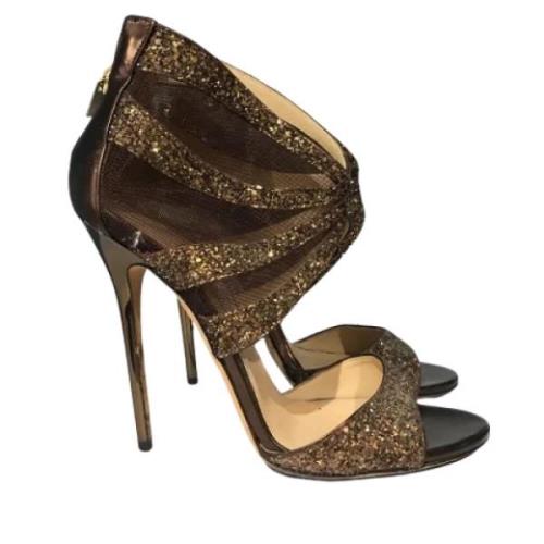 Pre-owned Fabric sandals Jimmy Choo Pre-owned , Brown , Dames